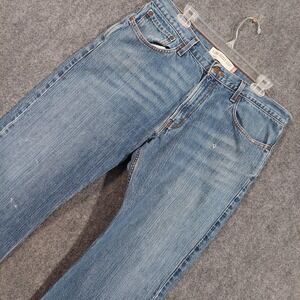 Levis 527 Jeans Mens 38x30 Low Bootcut Distressed Hole Worn Hem Denim Pants